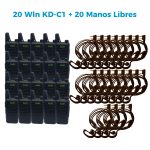 20 Radio portatil Wln KD-C1 + 20 Manos Libres